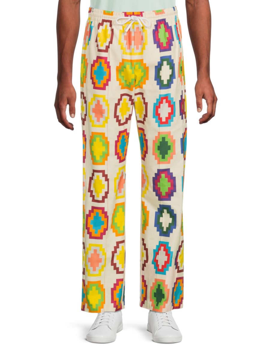 Хлопковые брюки с геометрическим принтом Marcelo Burlon, разноцветный
Хлопковые брюки с геометрическим принтом Marcelo Burlon, разноцветный
