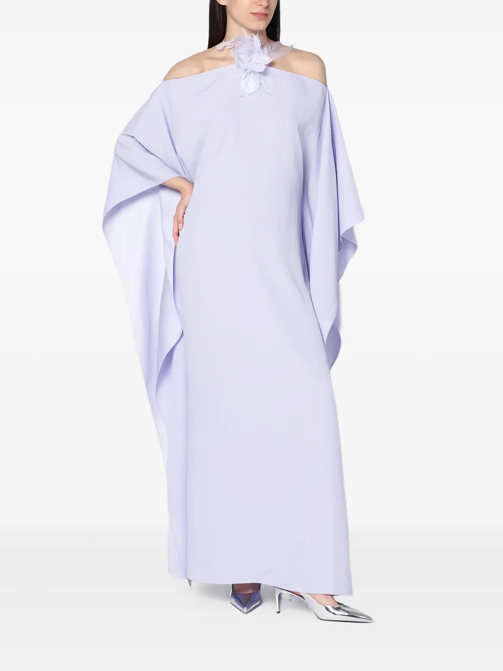 Платье макси с открытыми плечами и перьями Taller Marmo, фиолетовый
Платье макси с открытыми плечами и перьями Taller Marmo, фиолетовый