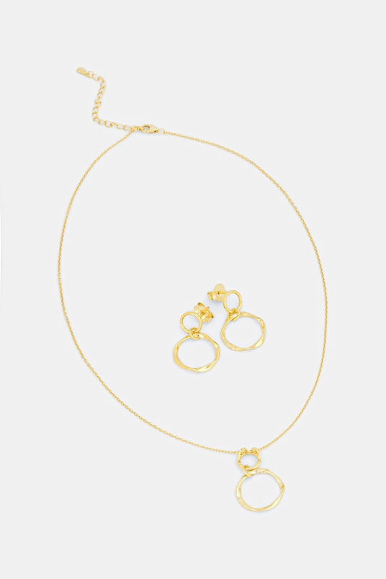 Позолоченное серебряное ожерелье и серьги Answear.Lab
Позолоченное серебряное ожерелье и серьги Answear.Lab