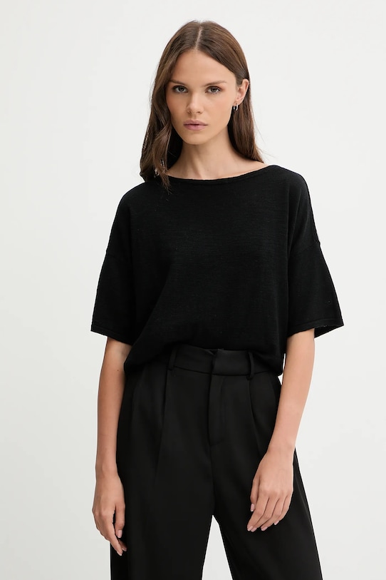 Футболка с добавлением льна Sisley, черный
Футболка с добавлением льна Sisley, черный