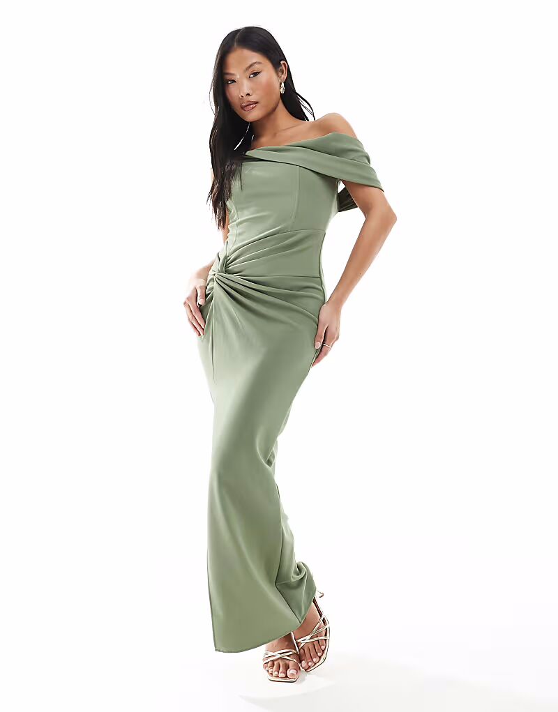 Платье макси TFNC Petite Bridesmaid с разрезом и спущенным плечом, темно-зеленого цвета
Платье макси TFNC Petite Bridesmaid с разрезом и спущенным плечом, темно-зеленого цвета