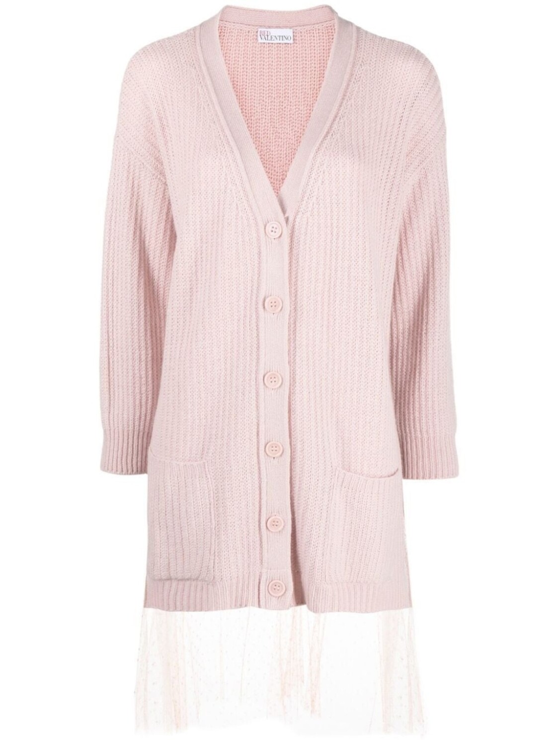 RED Valentino длинный кардиган со вставкой из тюля пуэн-деспри, розовый
RED Valentino длинный кардиган со вставкой из тюля пуэн-деспри, розовый