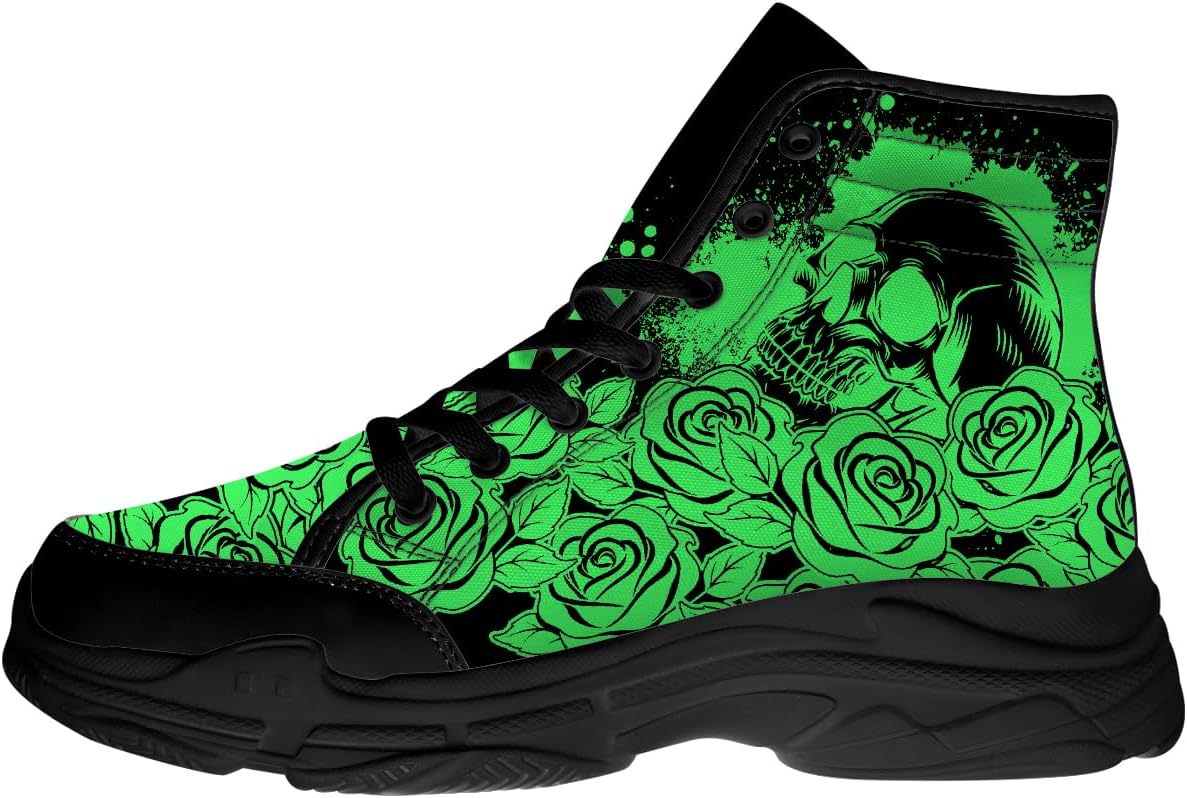 Кроссовки на высокой платформе для мужчин и женщин с черепом и розой, на шнуровке, из ткани, подарок для нее и для него Generic, черный/зеленый
Кроссовки на высокой платформе для мужчин и женщин с черепом и розой, на шнуровке, из ткани, подарок для нее и для него Generic, черный/зеленый