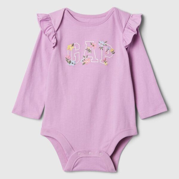 Боди из хлопка с вышитым логотипом и оборками для новорожденных Gap, лиловый
Боди из хлопка с вышитым логотипом и оборками для новорожденных Gap, лиловый