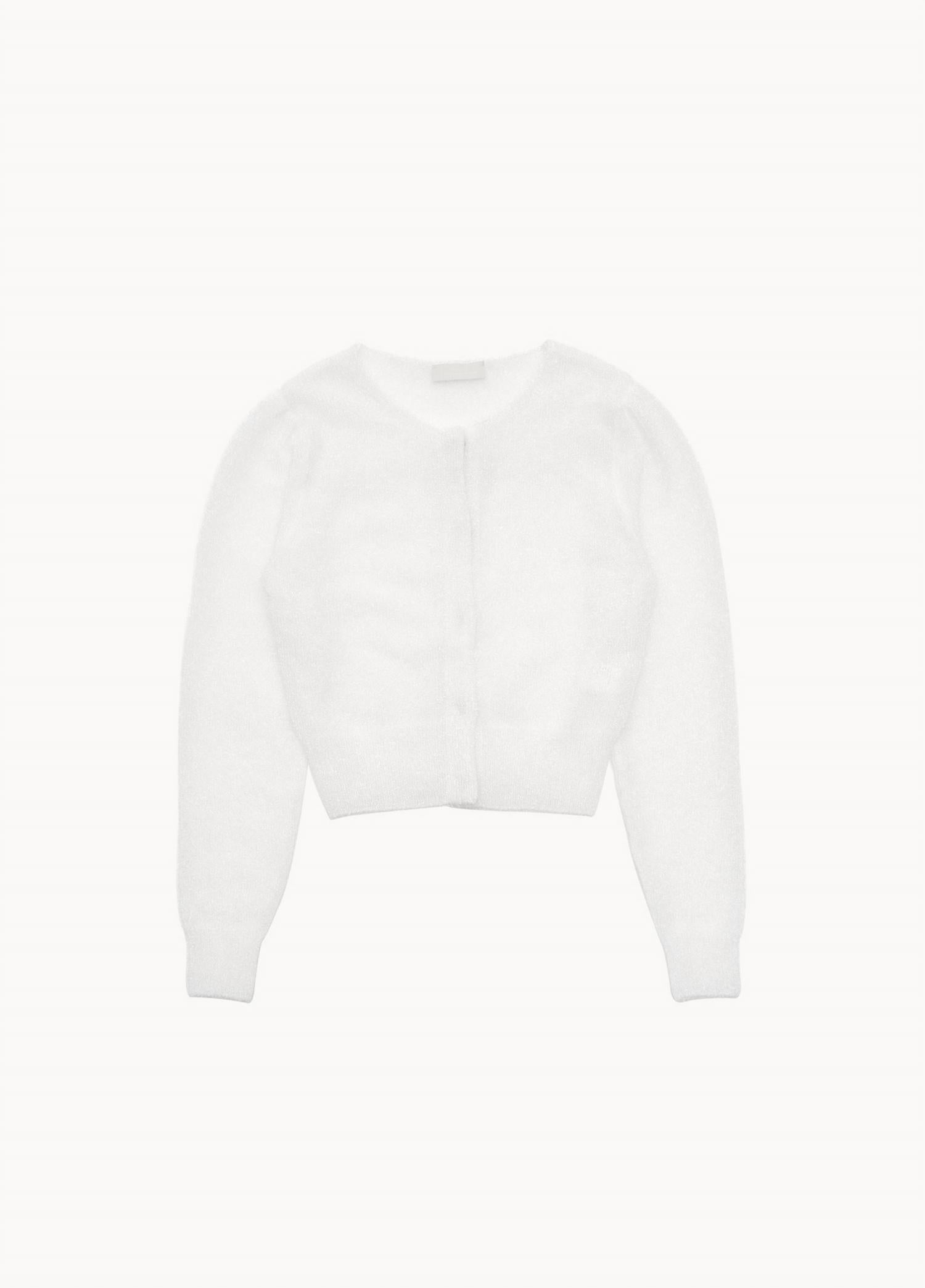 Женский кардиган с мохнатой бабушкой белого цвета Shop Amomento
Женский кардиган с мохнатой бабушкой белого цвета Shop Amomento