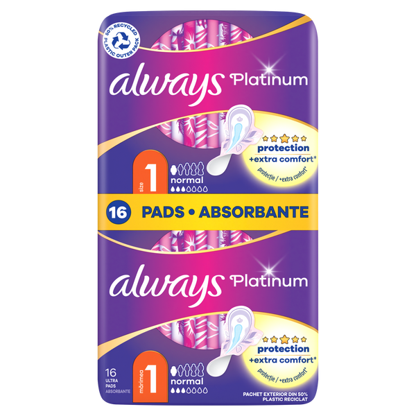 Прокладки гигиенические с крылышками обычные, 16 шт./1 уп. Always Platinum
Прокладки гигиенические с крылышками обычные, 16 шт./1 уп. Always Platinum