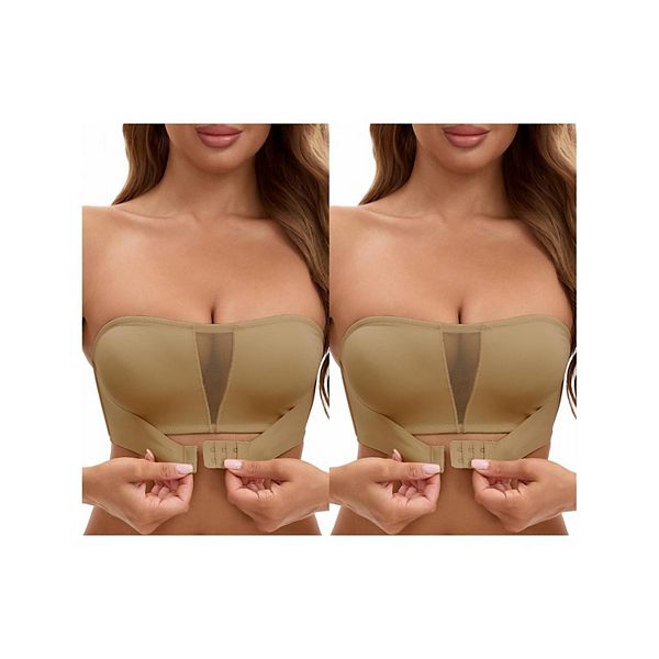 2 упаковки женских бесшовных бра-бандо с сетчатой вставкой и push-up эффектом Inspire Chic, Khaki
2 упаковки женских бесшовных бра-бандо с сетчатой вставкой и push-up эффектом Inspire Chic, Khaki
