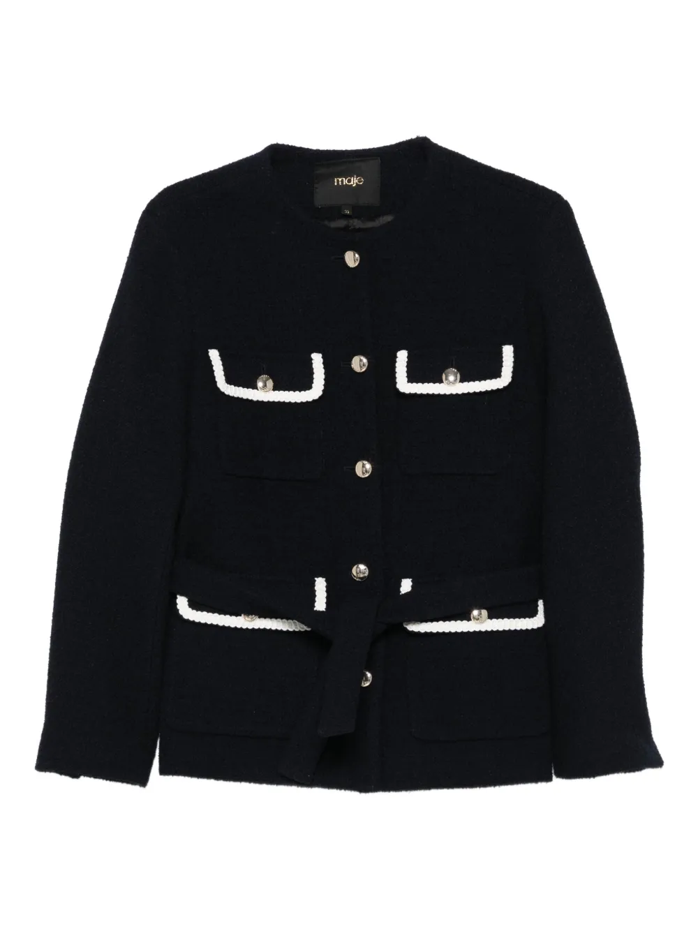 Твидовый пиджак с поясом Maje, синий
Твидовый пиджак с поясом Maje, синий