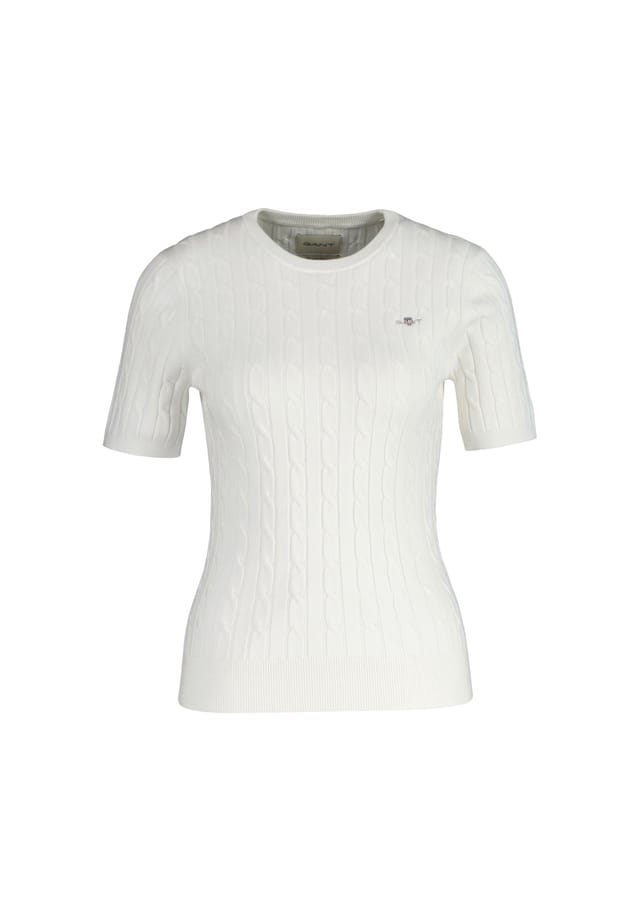 Трикотажная футболка - эластичный хлопок узор "коса" c-образный вырез круглый вырез короткий рукав узор "коса" Gant, белый
Трикотажная футболка - эластичный хлопок узор "коса" c-образный вырез круглый вырез короткий рукав узор "коса" Gant, белый