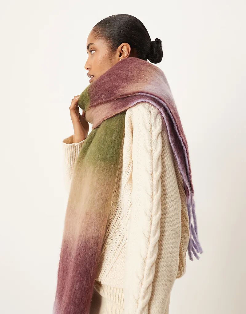 Плетеный шарф ASOS DESIGN с узором в полоску фиолетового и зеленого цветов
Плетеный шарф ASOS DESIGN с узором в полоску фиолетового и зеленого цветов