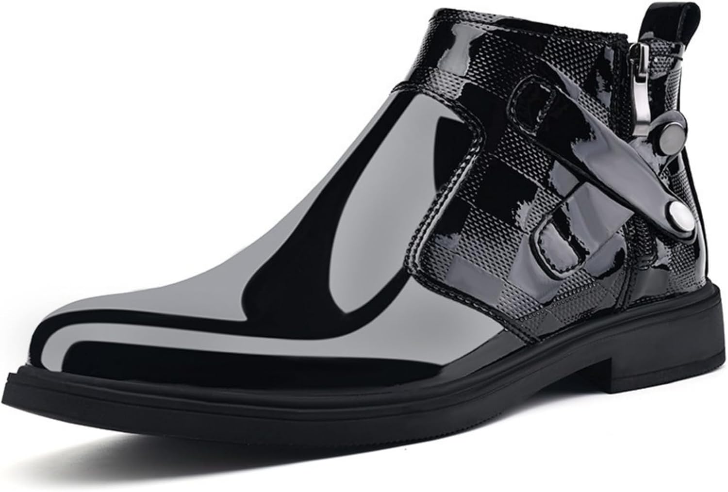 Мужские ботинки челси из черной лакированной кожи с боковой молнией и металлической пряжкой, Двойная подкладка (плюшевая и сетчатая ткань), Повседневные классические ботильоны для мужчин, теплые и удобные Kelibasi
Мужские ботинки челси из черной лакированной кожи с боковой молнией и металлической пряжкой, Двойная подкладка (плюшевая и сетчатая ткань), Повседневные классические ботильоны для мужчин, теплые и удобные Kelibasi