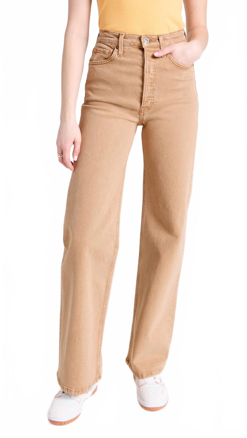 Джинсы '70S с ультравысокой посадкой и широкими штанинами в выстиранном хаки REDONE
Джинсы '70S с ультравысокой посадкой и широкими штанинами в выстиранном хаки REDONE