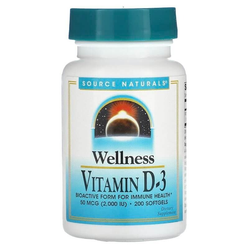 Витамин D-3 Source Naturals Wellness 50 мкг (2000 МЕ), 200 мягких таблеток
Витамин D-3 Source Naturals Wellness 50 мкг (2000 МЕ), 200 мягких таблеток