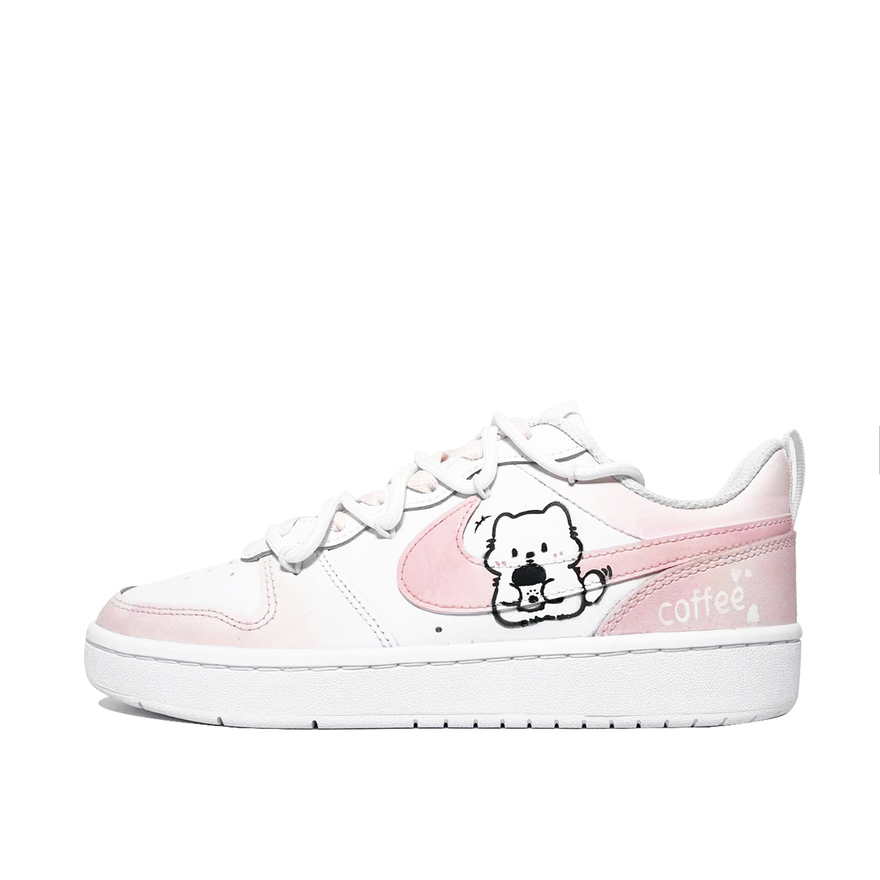 Кроссовки для скейтбординга Court Borough Coffee Cat с противоскользящим покрытием, с низким верхом, для детей и подростков Nike, розовый/белый
Кроссовки для скейтбординга Court Borough Coffee Cat с противоскользящим покрытием, с низким верхом, для детей и подростков Nike, розовый/белый