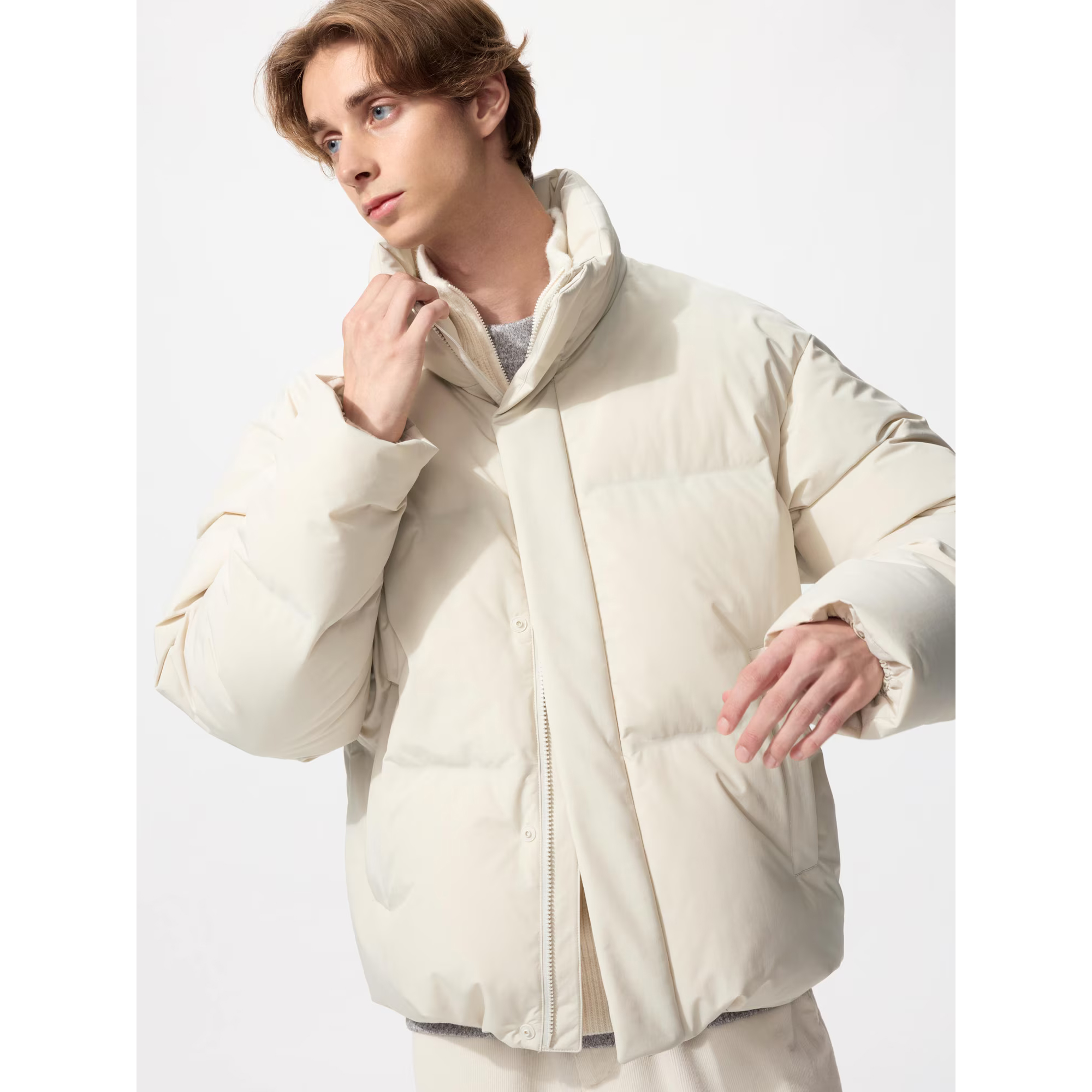 Пуховая курта Uniqlo, 30 кремовый 
Пуховая курта Uniqlo, 30 кремовый