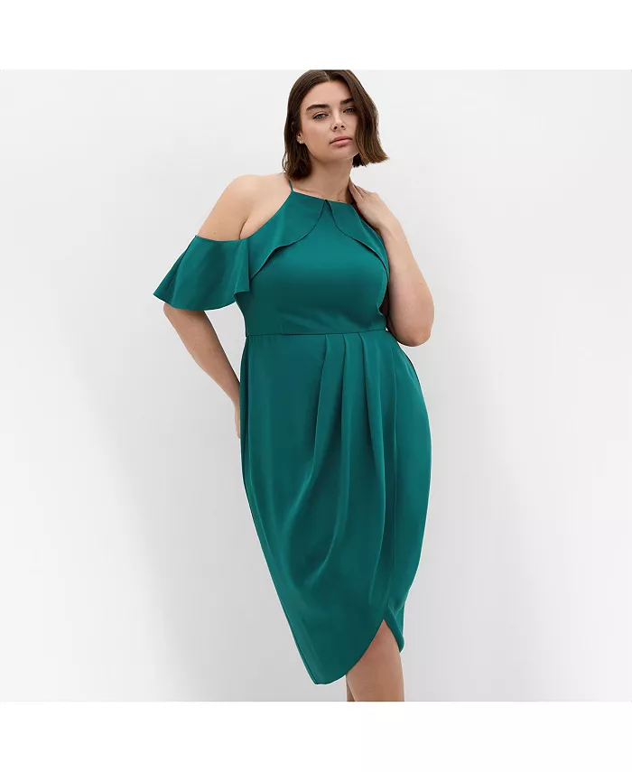 Платье больших размеров Love Siren с оборками на плечах CITY CHIC, зеленый
Платье больших размеров Love Siren с оборками на плечах CITY CHIC, зеленый