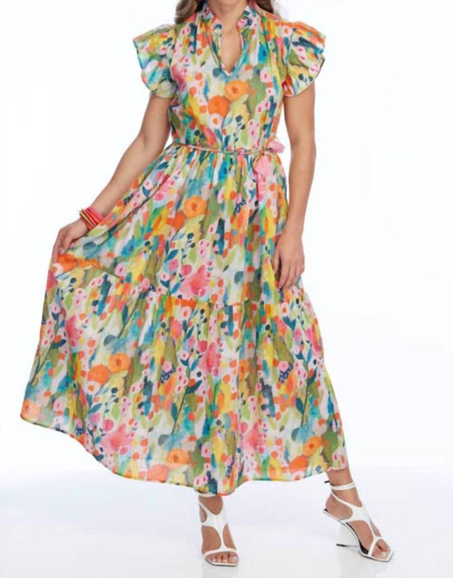 LIOR Многоярусное миди-платье с оборками на воротнике, зеленое
LIOR Многоярусное миди-платье с оборками на воротнике, зеленое