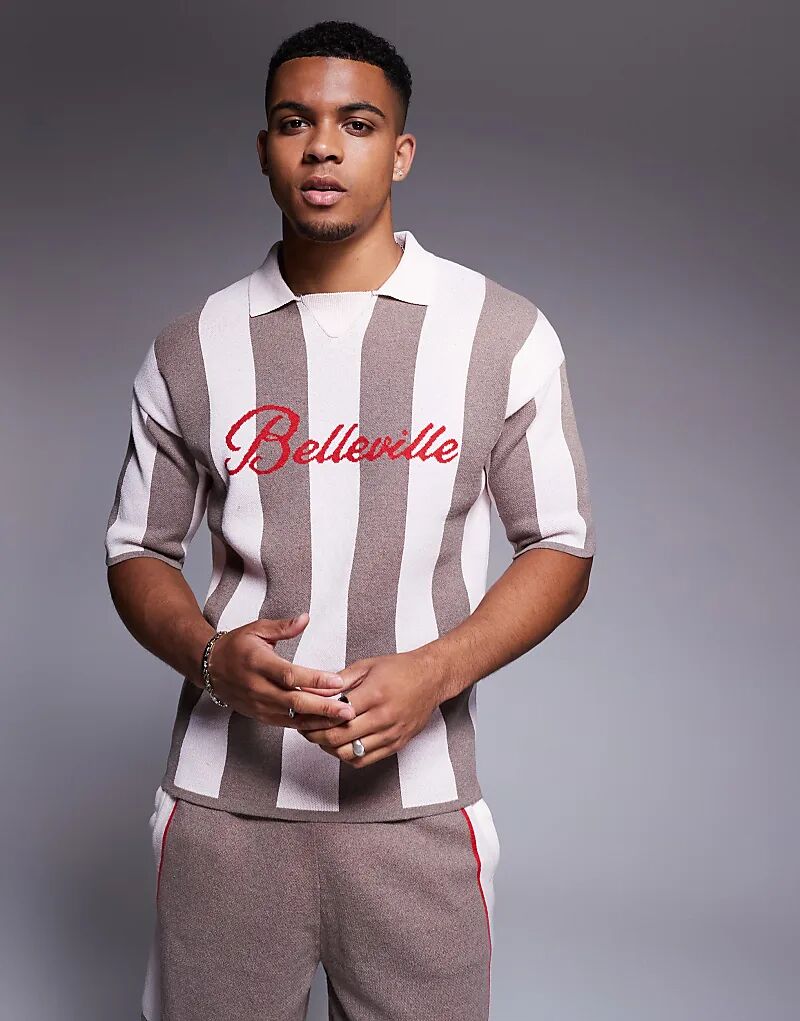 Свободный трикотажный свитер-поло ASOS DESIGN с принтом Belleville в каменном цвете
Свободный трикотажный свитер-поло ASOS DESIGN с принтом Belleville в каменном цвете