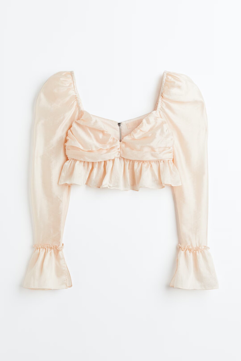 Короткая блузка H&M Puff-sleeved Peplum, бежевый
Короткая блузка H&M Puff-sleeved Peplum, бежевый