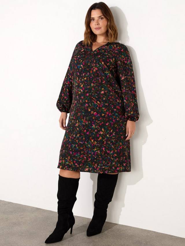 Платье миди curve ditsy Live Unlimited, черный/разноцветный
Платье миди curve ditsy Live Unlimited, черный/разноцветный