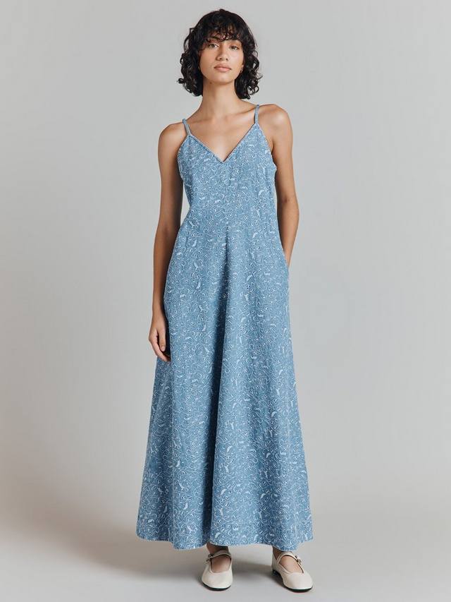 Платье офелии на бретельках Ghost, синий/белый
Платье офелии на бретельках Ghost, синий/белый