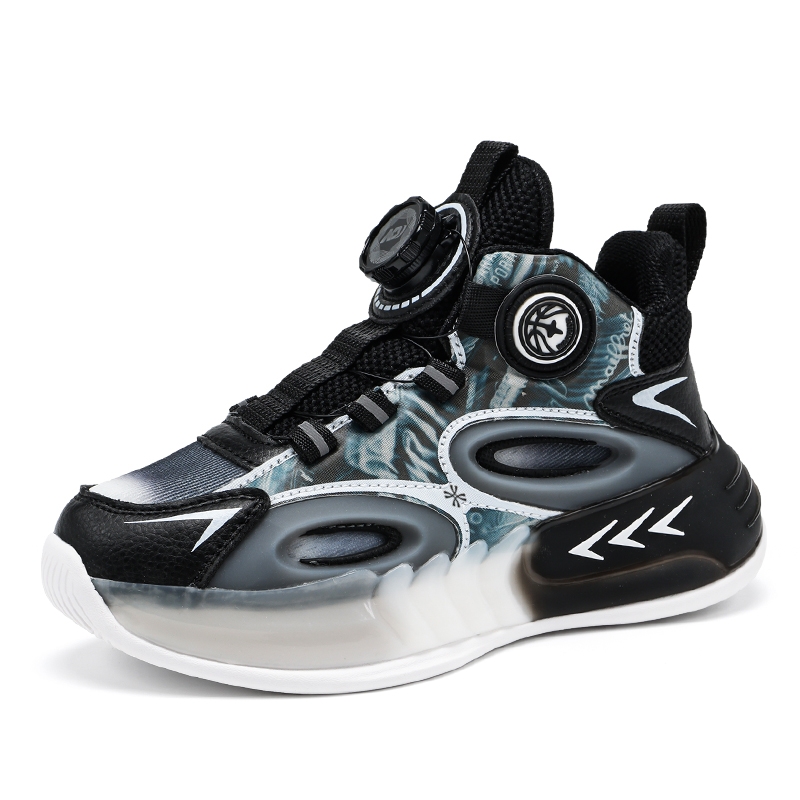 Прочные дышащие детские баскетбольные кроссовки YUZHAOLIN, черный/серый 
Прочные дышащие детские баскетбольные кроссовки YUZHAOLIN, черный/серый