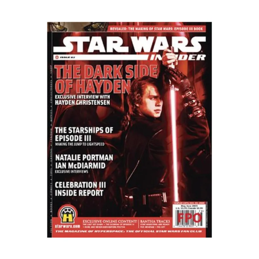 Журнал #82 "The Dark Side of Anakin Starships of Episode III, Natalie Portman Interview", Star Wars Insider #051 - #100 (WOTC)
Журнал #82 "The Dark Side of Anakin Starships of Episode III, Natalie Portman Interview", Star Wars Insider #051 - #100 (WOTC)