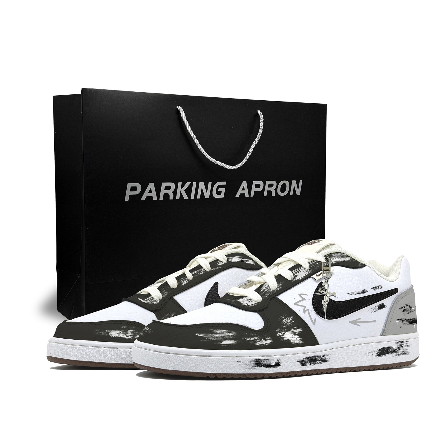 Nike Мужские низкие скейтборд-кроссовки EBERNON Graffiti District, с амортизацией для сумок, износостойкие, черный с белыми вставками
Nike Мужские низкие скейтборд-кроссовки EBERNON Graffiti District, с амортизацией для сумок, износостойкие, черный с белыми вставками