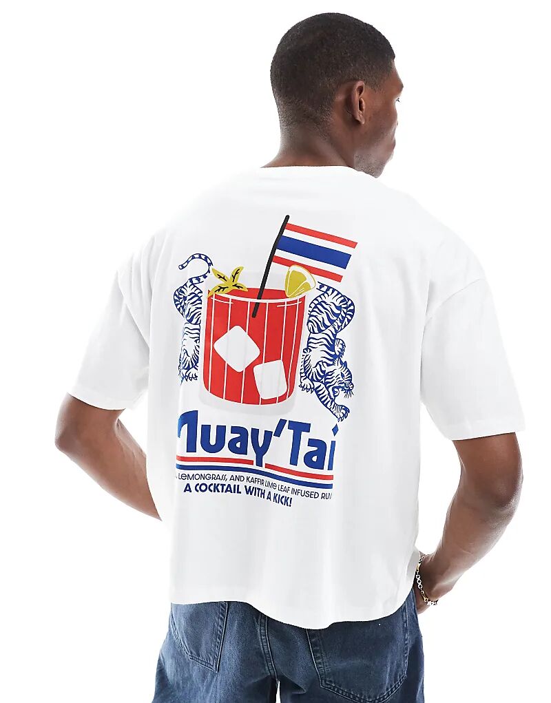 Футболка свободного кроя ASOS DESIGN белого цвета с принтом на спине
Футболка свободного кроя ASOS DESIGN белого цвета с принтом на спине