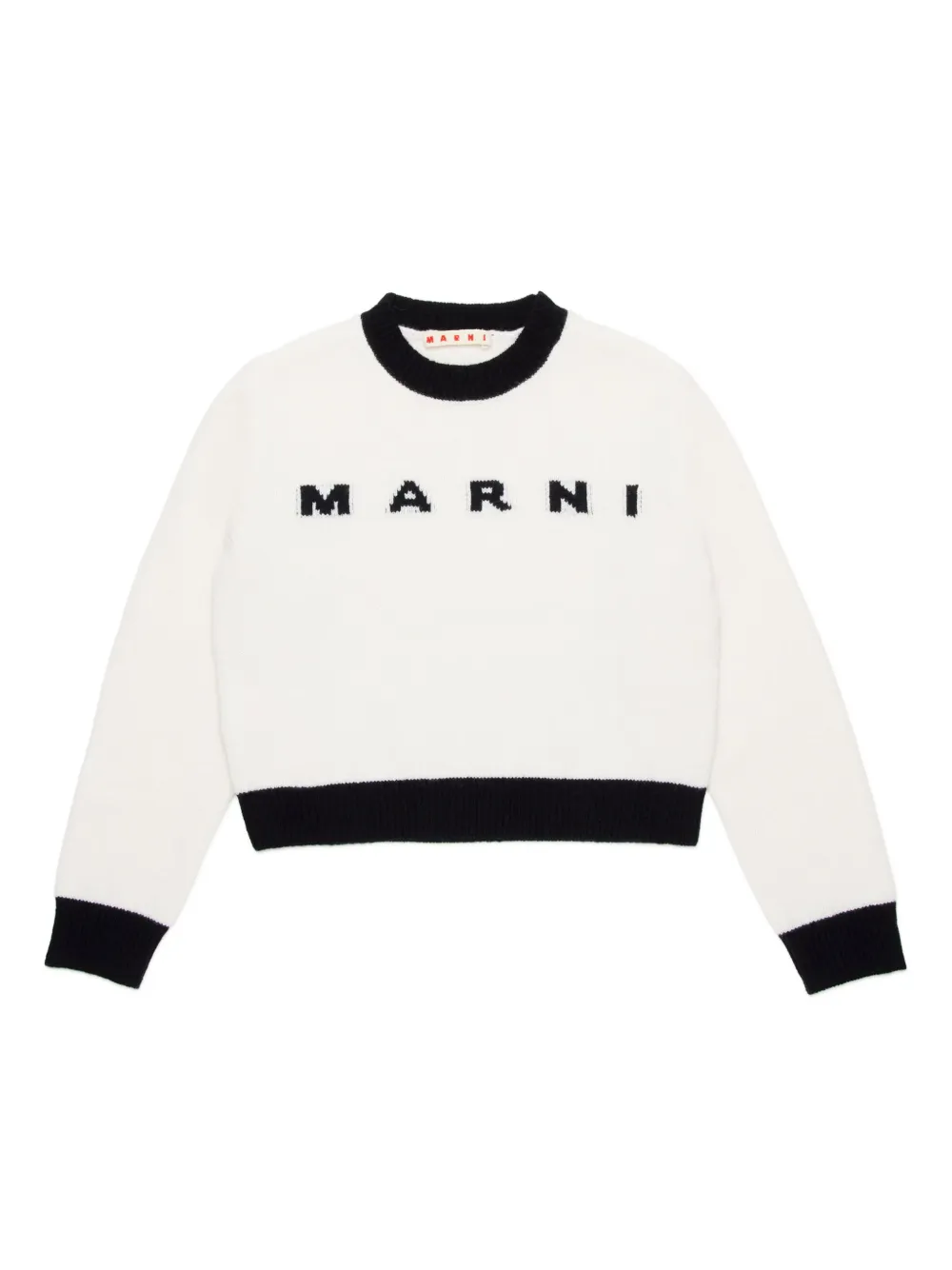 Джемпер вязки интарсия с логотипом Marni Kids, белый
Джемпер вязки интарсия с логотипом Marni Kids, белый