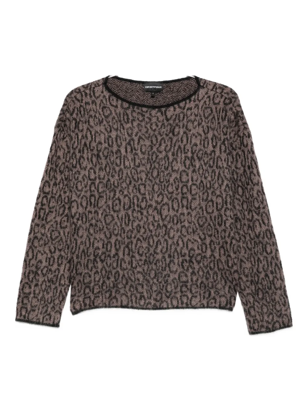 Свитер с круглым вырезом и леопардовым принтом EMPORIO ARMANI, коричневый
Свитер с круглым вырезом и леопардовым принтом EMPORIO ARMANI, коричневый