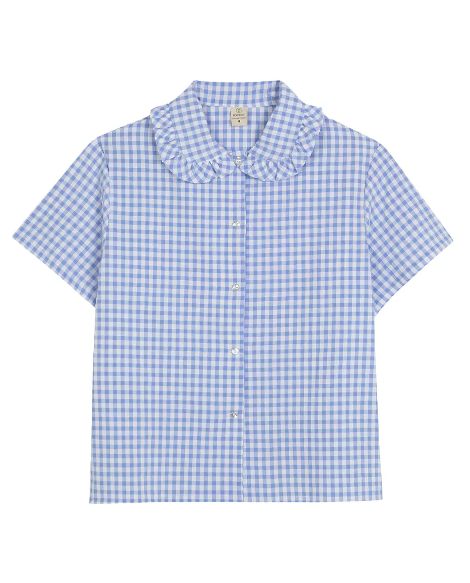 Женская клетчатая футболка с короткими рукавами Bohodot, синий
Женская клетчатая футболка с короткими рукавами Bohodot, синий