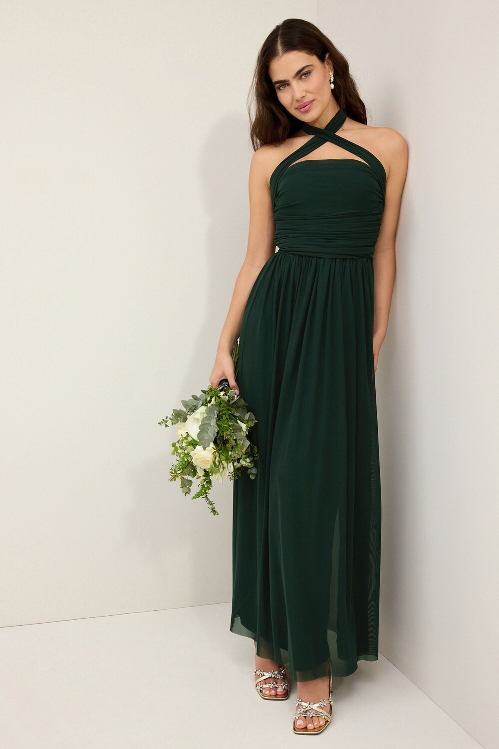 Сетчатое многослойное свадебное платье макси для подружек невесты Next, зеленый
Сетчатое многослойное свадебное платье макси для подружек невесты Next, зеленый