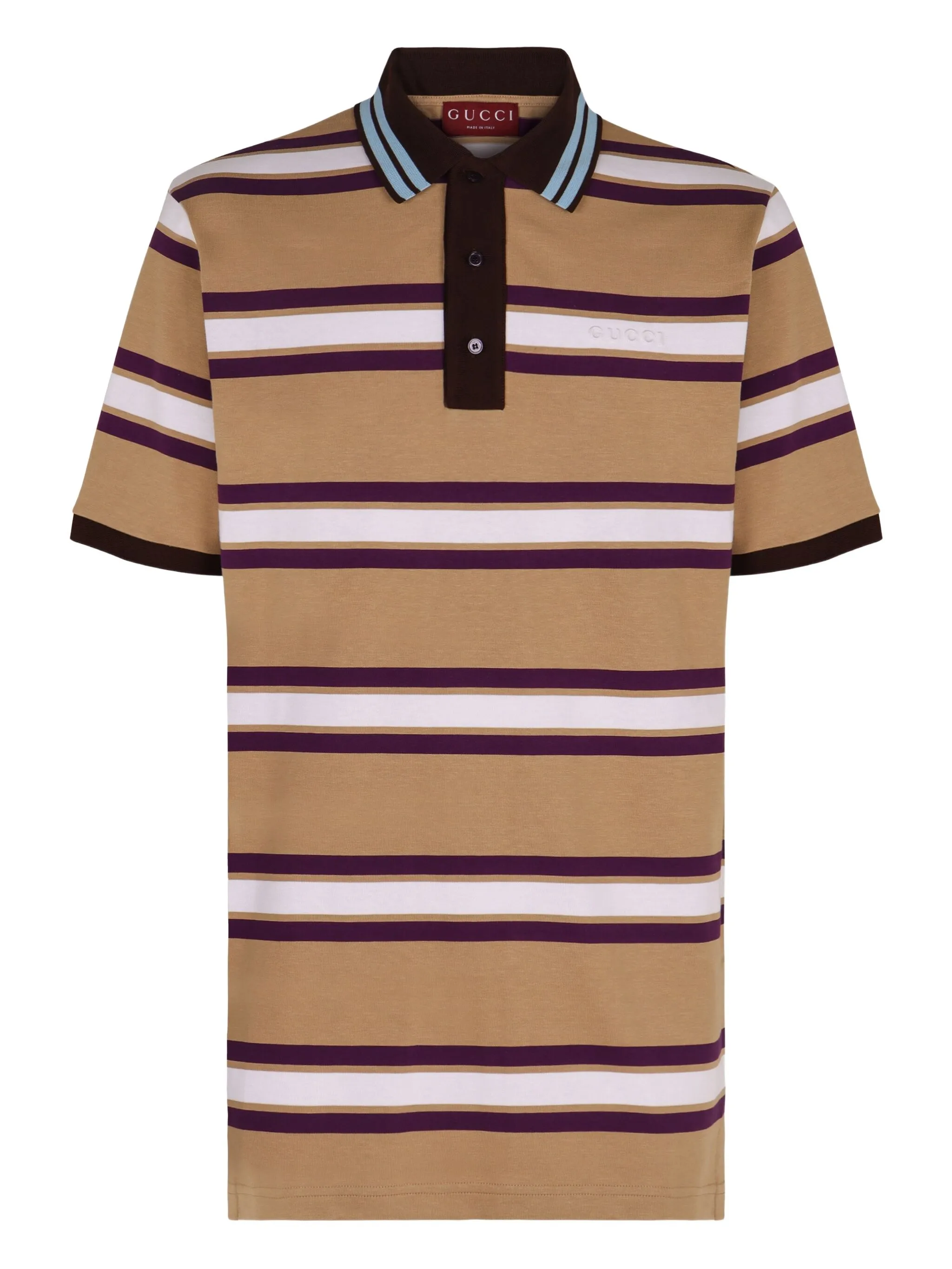 Рубашка поло с воротником в полоску Gucci, коричневый
Рубашка поло с воротником в полоску Gucci, коричневый