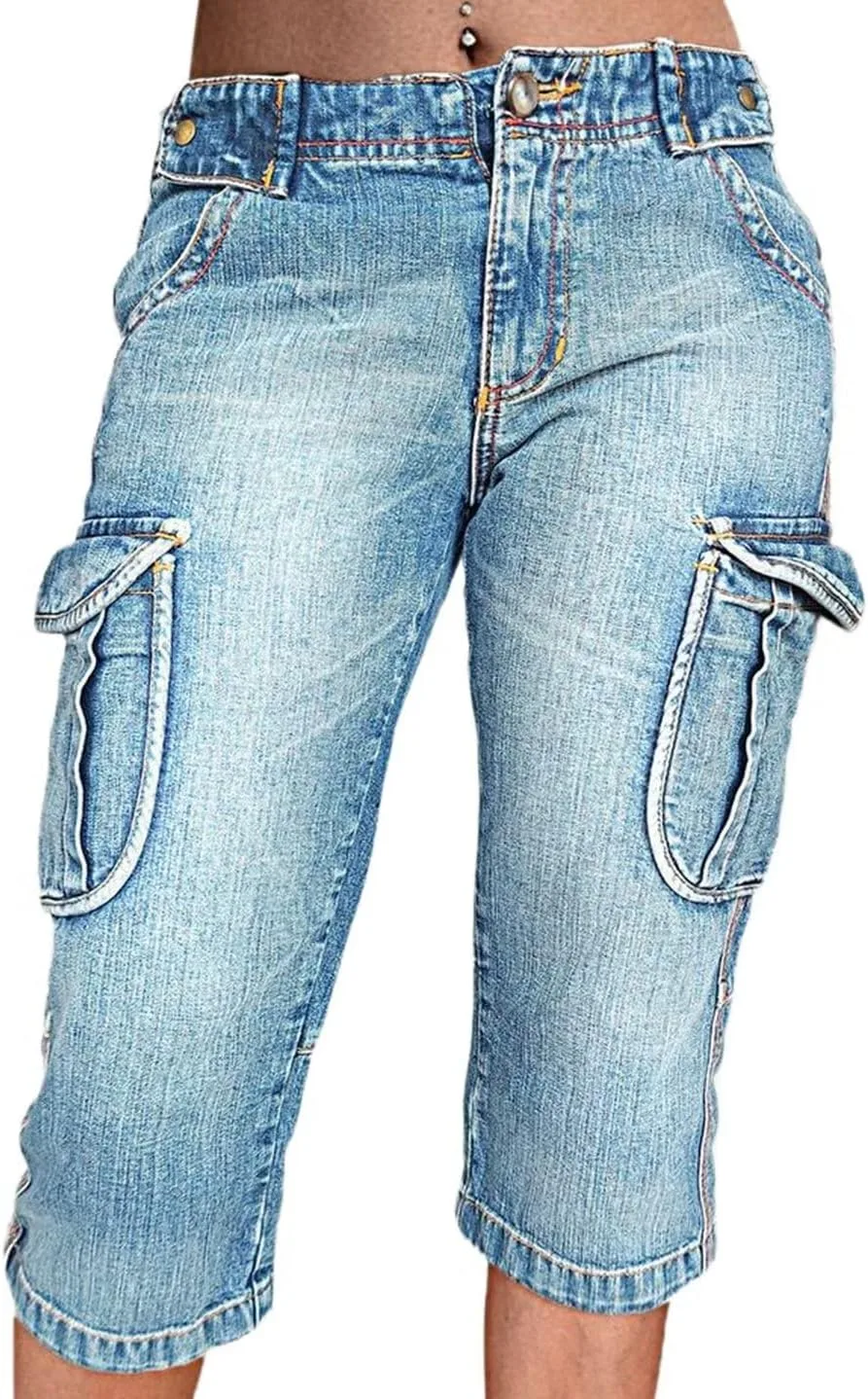 Женские джинсы-капри Flamingals с клапанами на карманах
Женские джинсы-капри Flamingals с клапанами на карманах