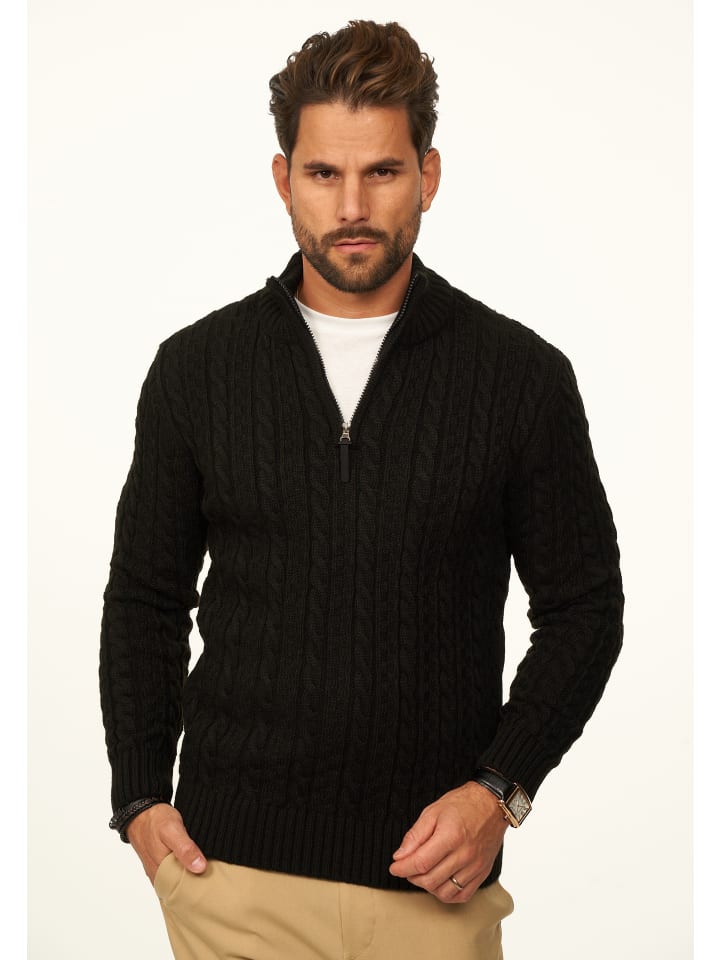 DAILY COTTON Мужской свитер крупной вязки с косами, черный
DAILY COTTON Мужской свитер крупной вязки с косами, черный