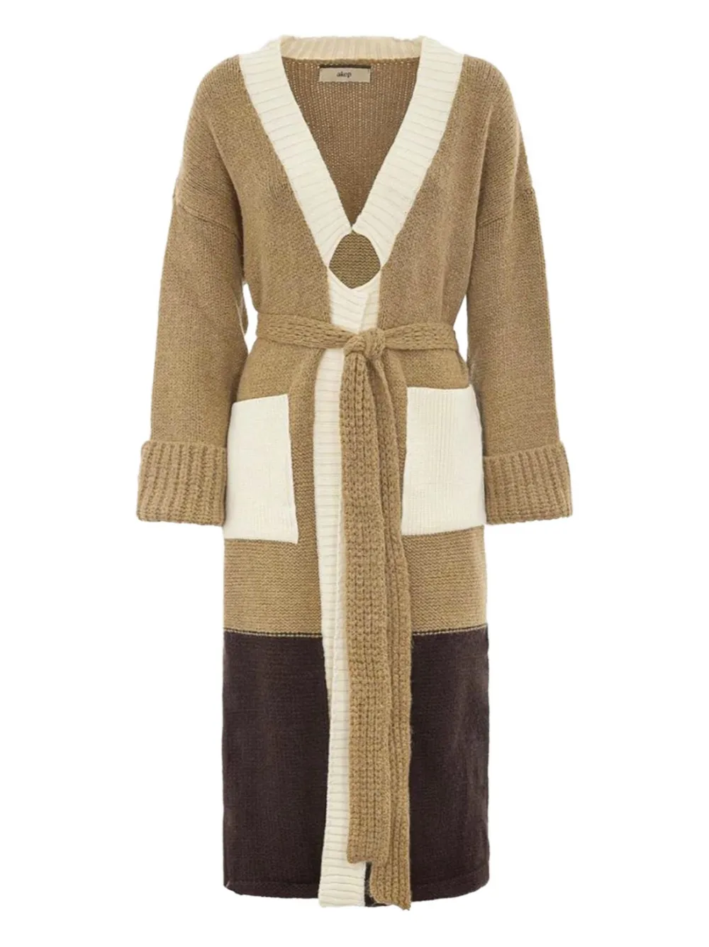 Пальто в стиле колор-блок с поясом Akep, нейтральный
Пальто в стиле колор-блок с поясом Akep, нейтральный