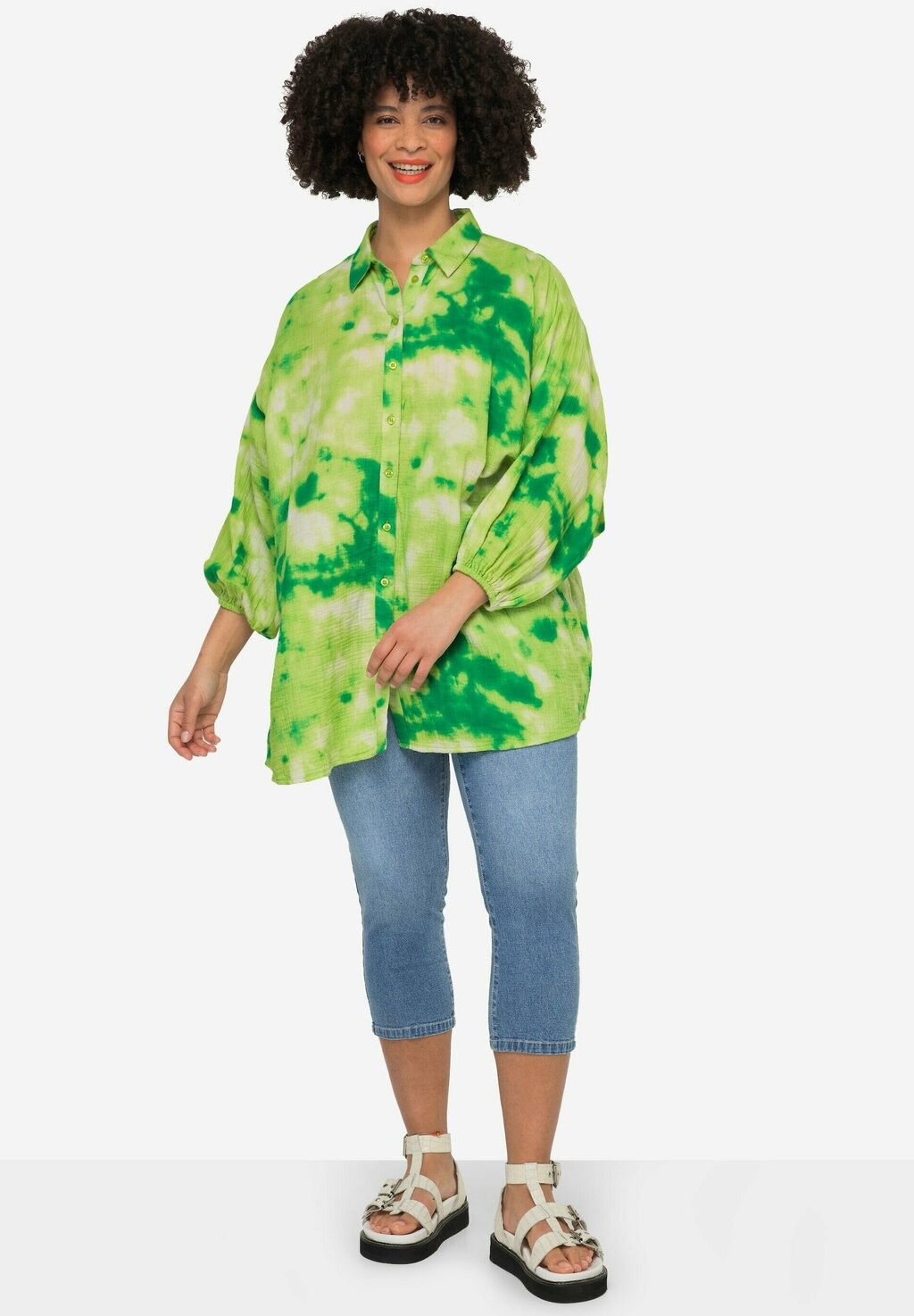 Блузка на пуговицах BATIKMUSTER Angel of Style, зеленый
Блузка на пуговицах BATIKMUSTER Angel of Style, зеленый