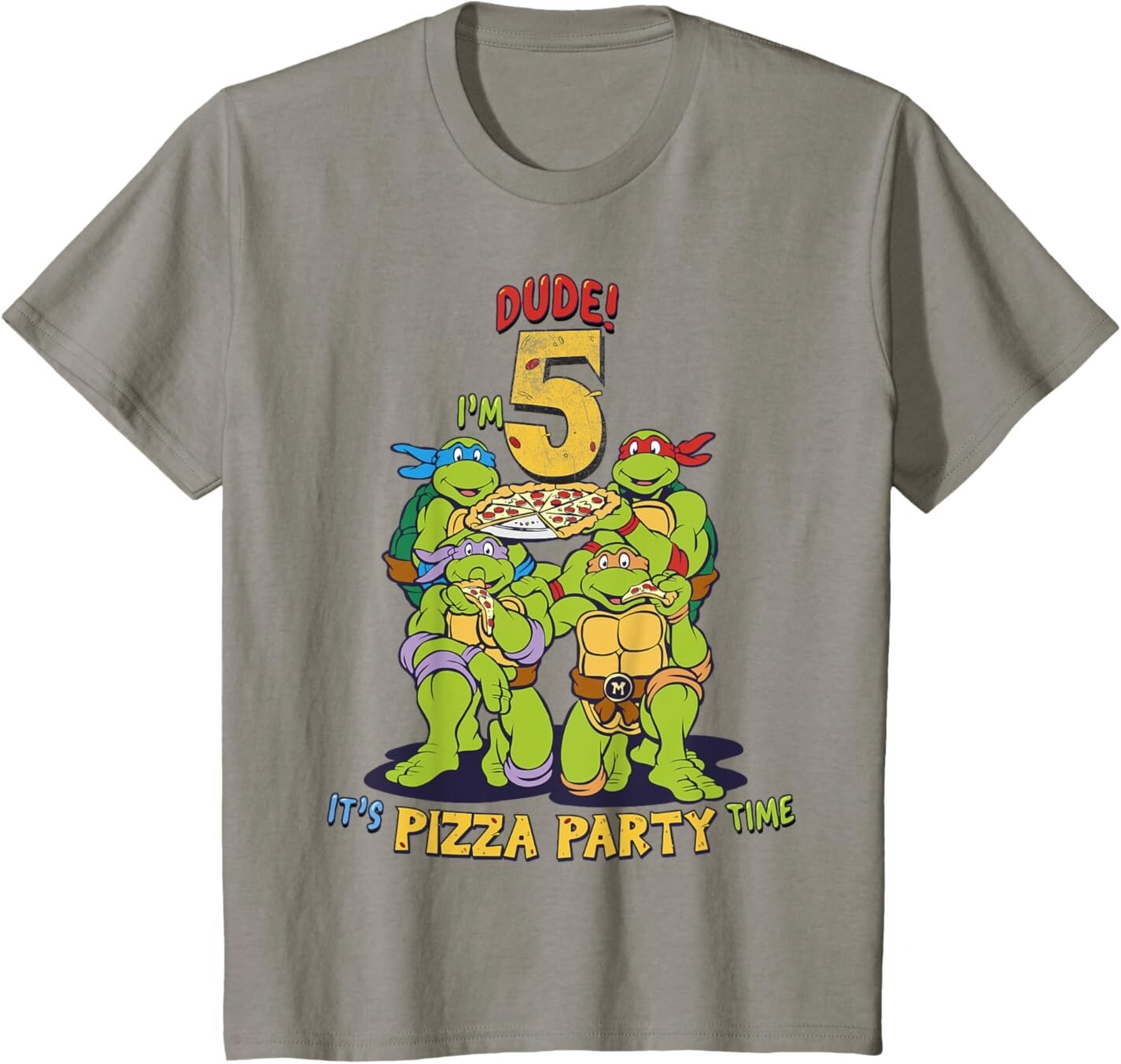 Футболка для подростков Teenage Mutant Ninja Turtles I'm 5 Dude Pizza Birthday Party, серый
Футболка для подростков Teenage Mutant Ninja Turtles I'm 5 Dude Pizza Birthday Party, серый