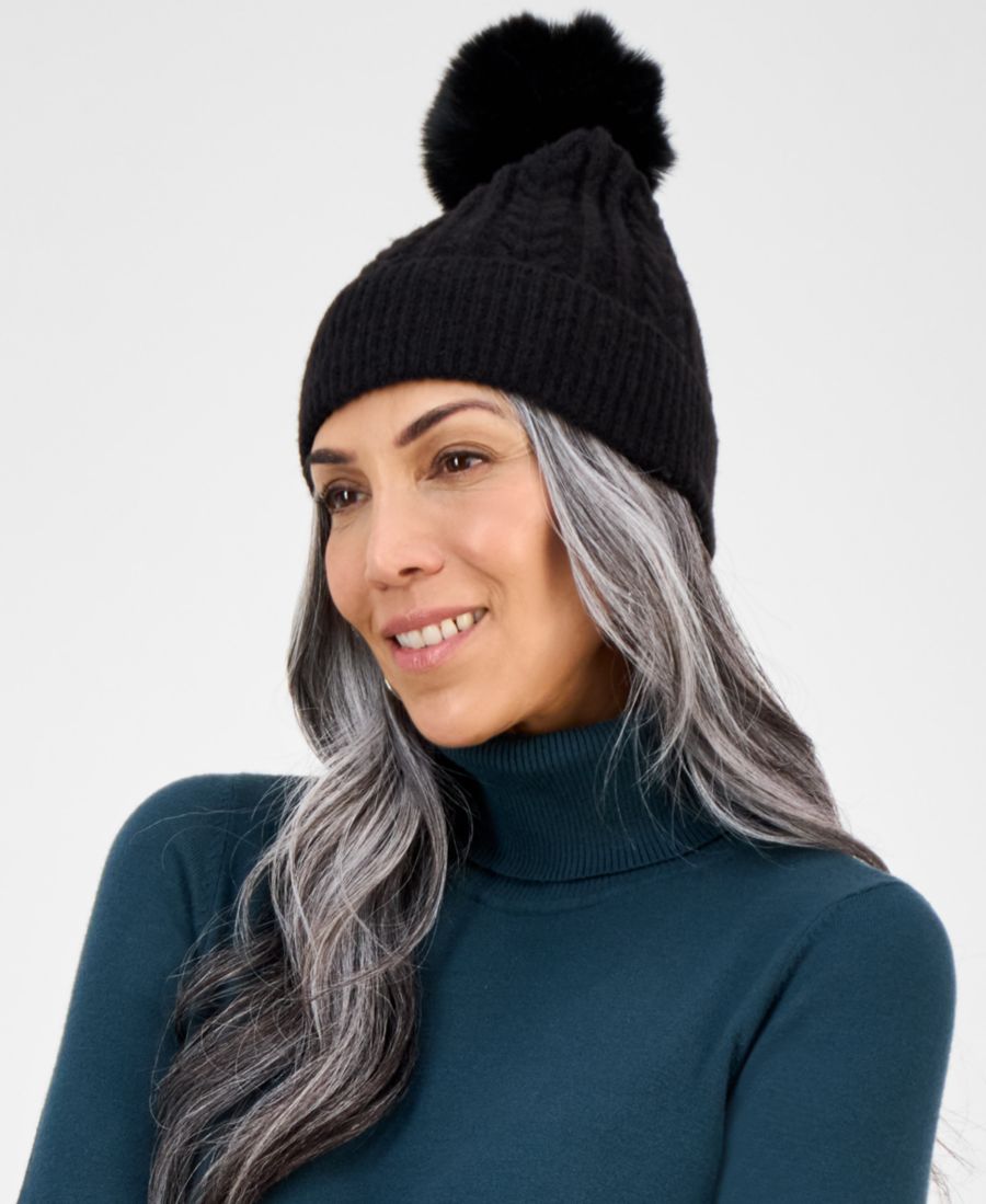 Однотонная вязаная шапка-бини с косами Style & Co, Black
Однотонная вязаная шапка-бини с косами Style & Co, Black