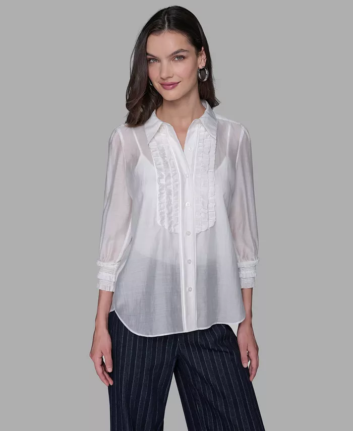 Женский топ с плетеным воротником и пуговицами KARL LAGERFELD PARIS, белый
Женский топ с плетеным воротником и пуговицами KARL LAGERFELD PARIS, белый