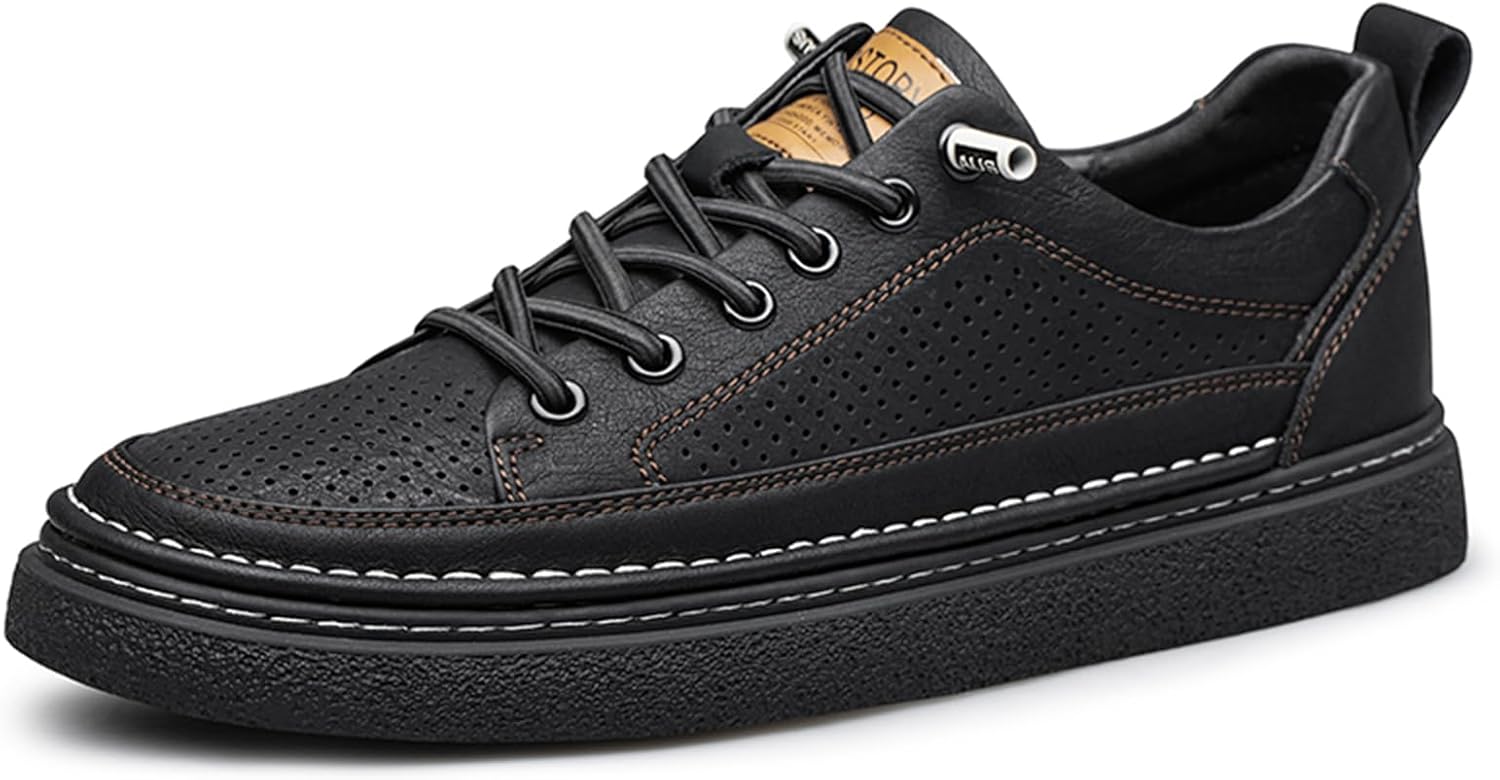 Мужские модные кроссовки из полированной кожи, мужские классические кроссовки, стильные ретро-мужские повседневные деловые туфли Abborora, черный
Мужские модные кроссовки из полированной кожи, мужские классические кроссовки, стильные ретро-мужские повседневные деловые туфли Abborora, черный