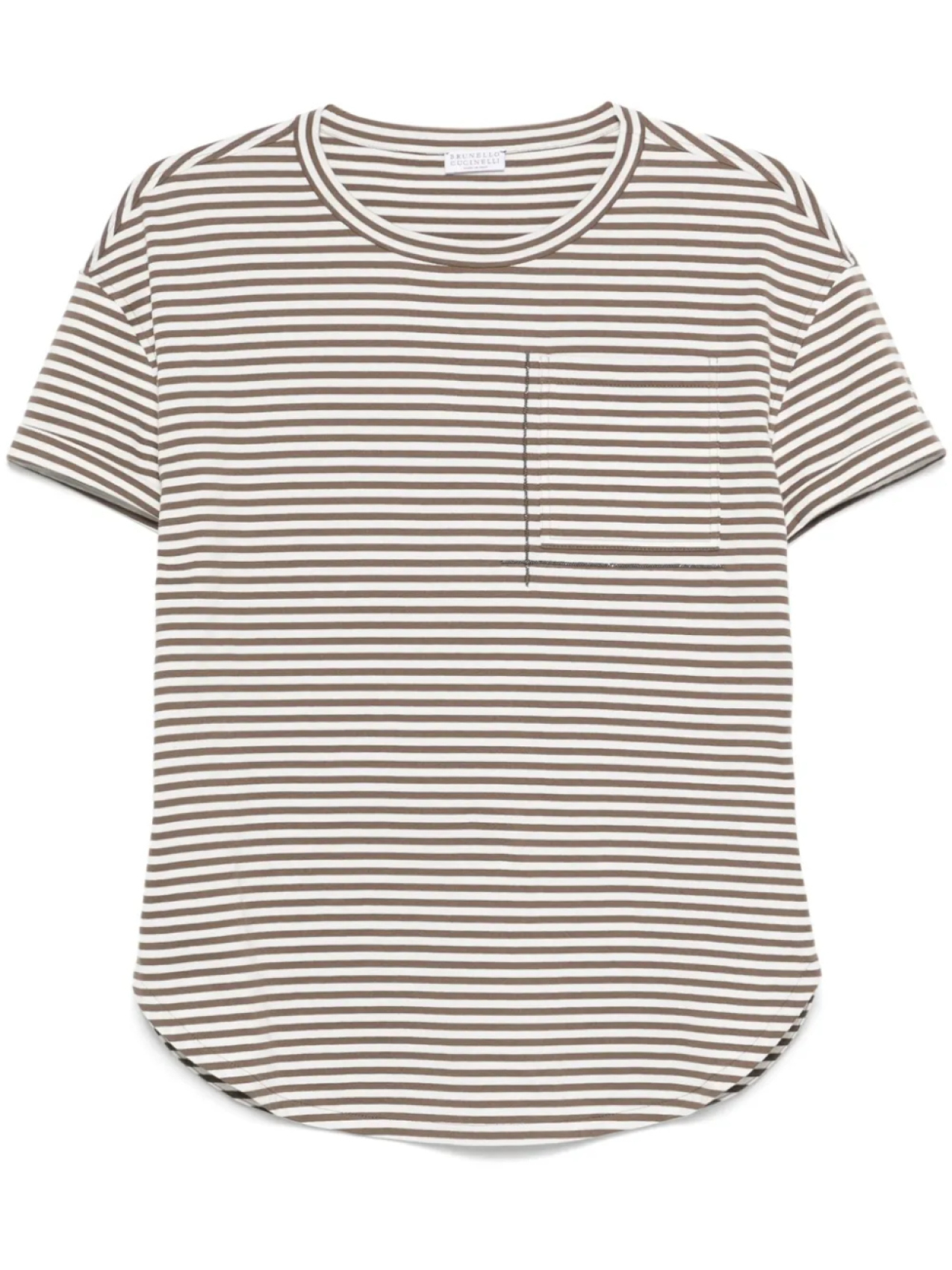 Полосатая футболка из джерси Brunello Cucinelli, коричневый
Полосатая футболка из джерси Brunello Cucinelli, коричневый