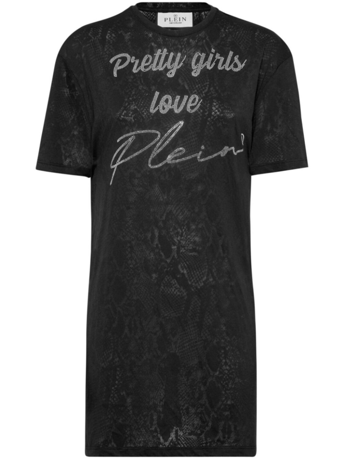Платье-футболка с короткими рукавами Philipp Plein, черный 
Платье-футболка с короткими рукавами Philipp Plein, черный