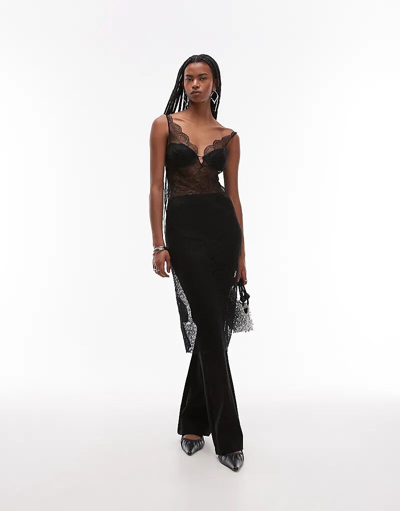 Платье миди с кружевным накладным верхом черного цвета Mango
Платье миди с кружевным накладным верхом черного цвета Mango