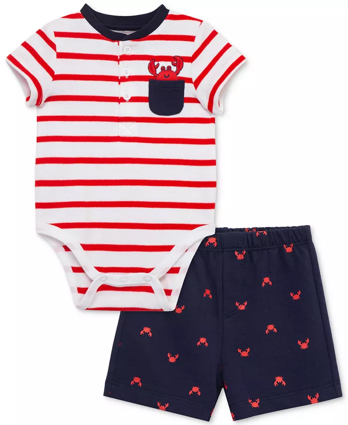 Комплект для мальчиков: боди с полоской и шорты Crab Stripe (2 предмета) Little Me, мультиколор
Комплект для мальчиков: боди с полоской и шорты Crab Stripe (2 предмета) Little Me, мультиколор