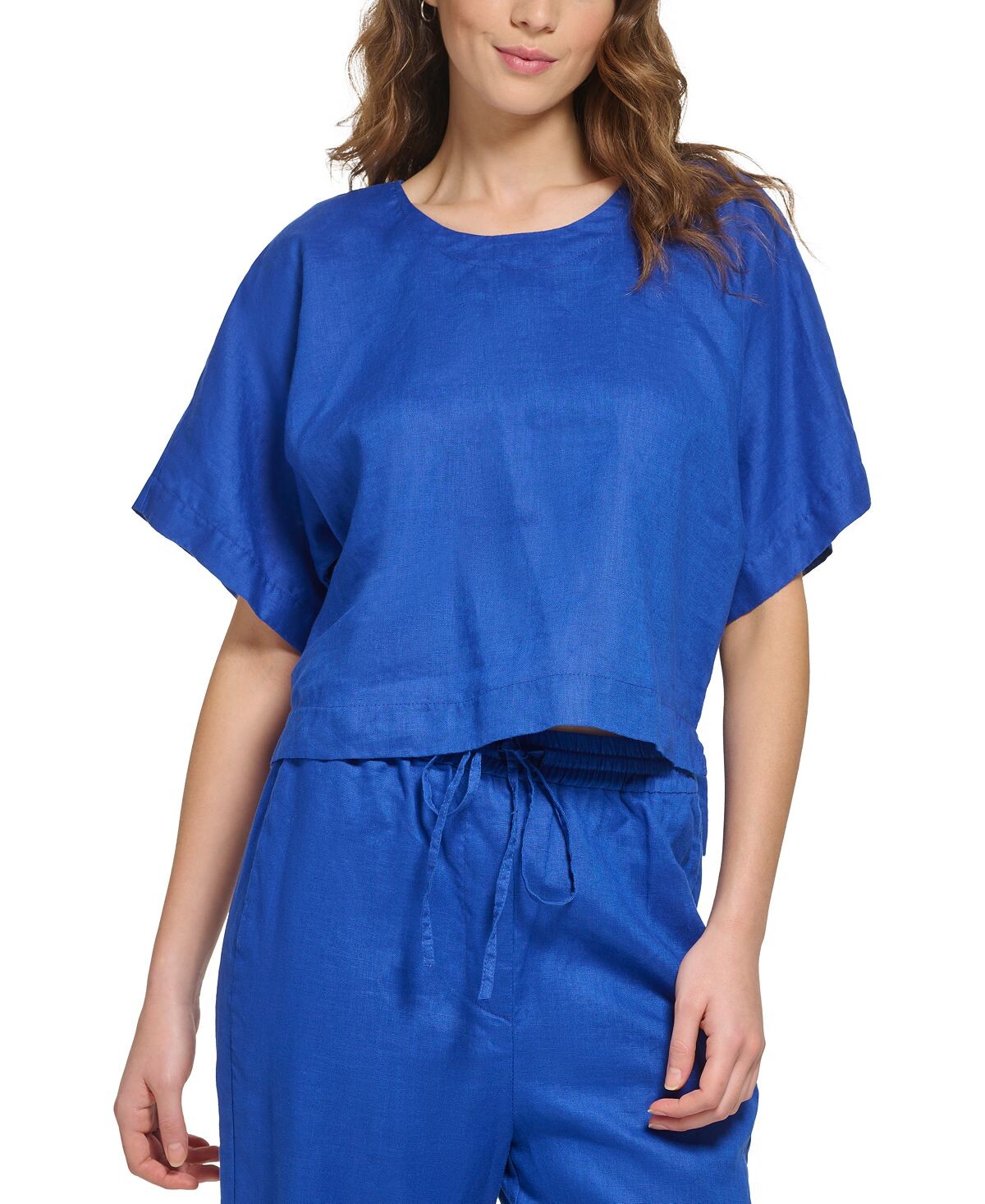 Льняной топ с короткими рукавами и заниженными плечами DKNY, мульти
Льняной топ с короткими рукавами и заниженными плечами DKNY, мульти