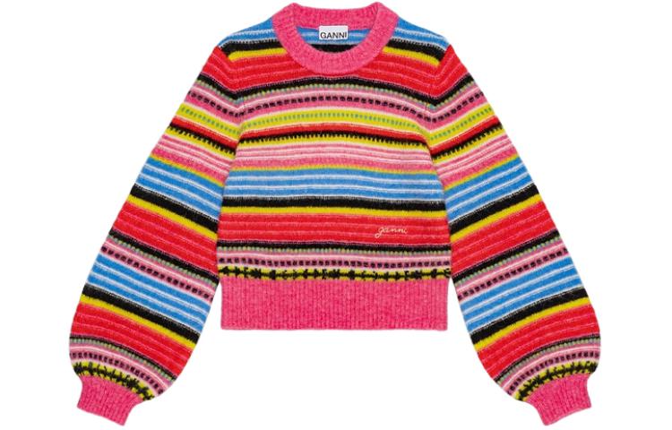 Полосатый шерстяной джемпер GANNI, мультиколор
Полосатый шерстяной джемпер GANNI, мультиколор