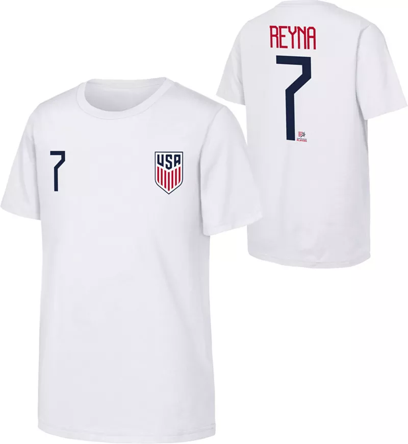Верхняя одежда для взрослых USMNT Giovanni Reyna #7, белая футболка Outerstuff
Верхняя одежда для взрослых USMNT Giovanni Reyna #7, белая футболка Outerstuff