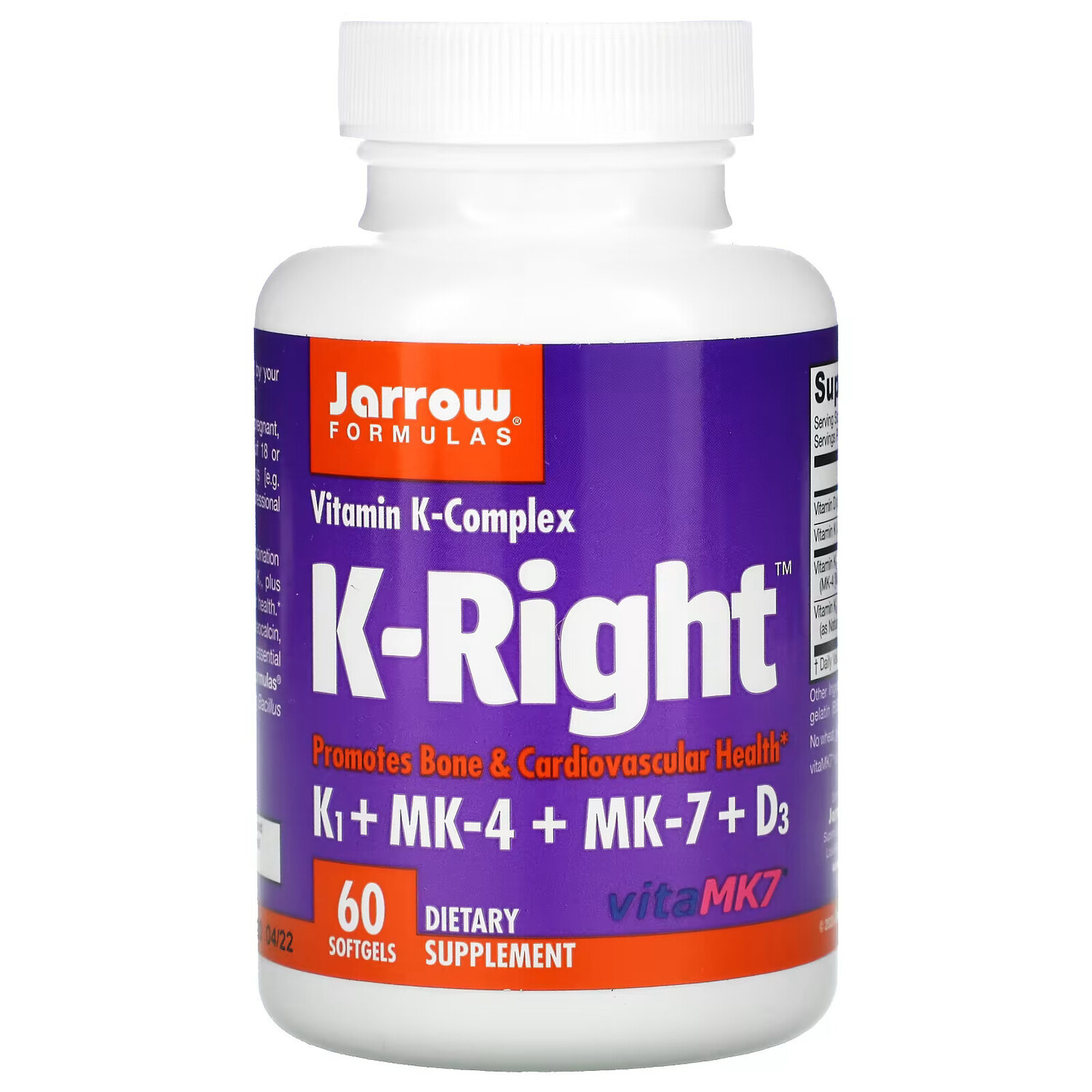 Jarrow Formulas, K-Right, 60 мягких таблеток
Jarrow Formulas, K-Right, 60 мягких таблеток